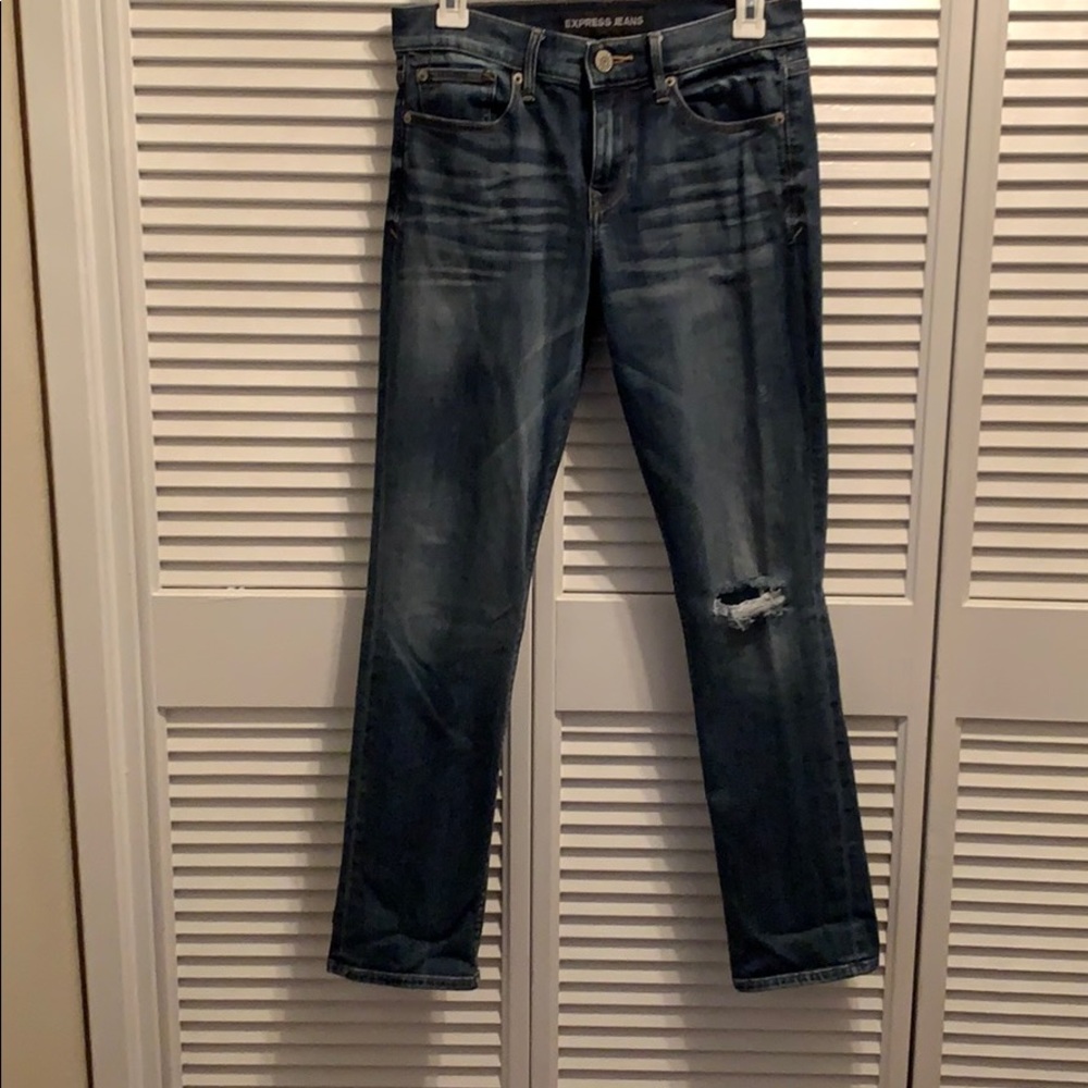 Express cropped distressed jeans